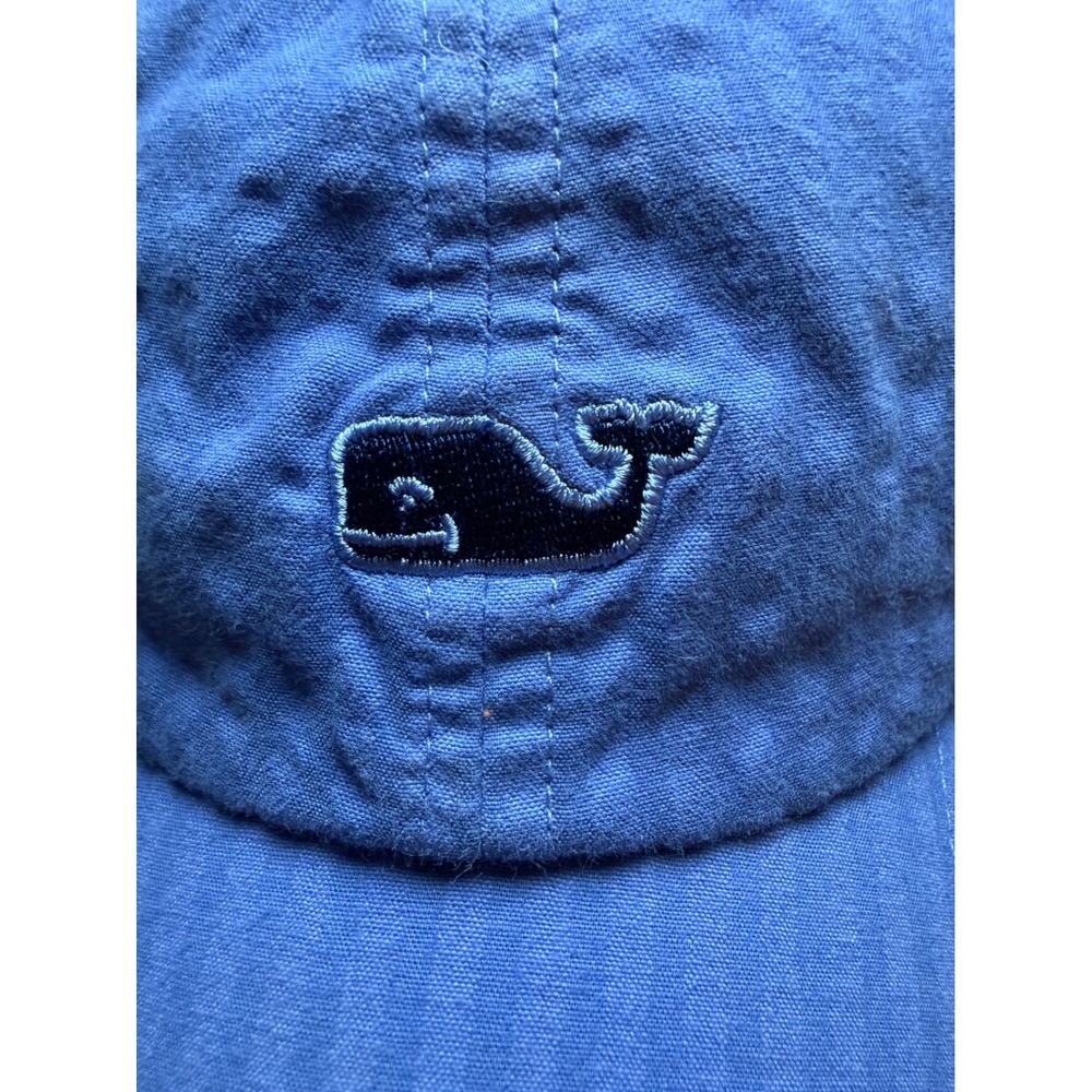 Vineyard Vines Mens Blue Whale Logo Adjustable Baseball Hat Cap Cotton Blend